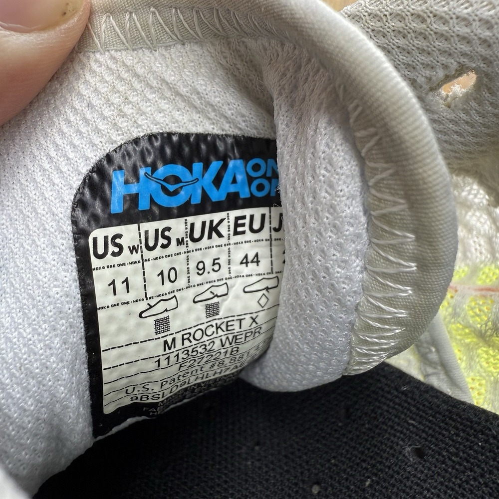 Hoka One One Rocket X Running Shoes Men's 10 Women's 11 White - Picture 8 of 8